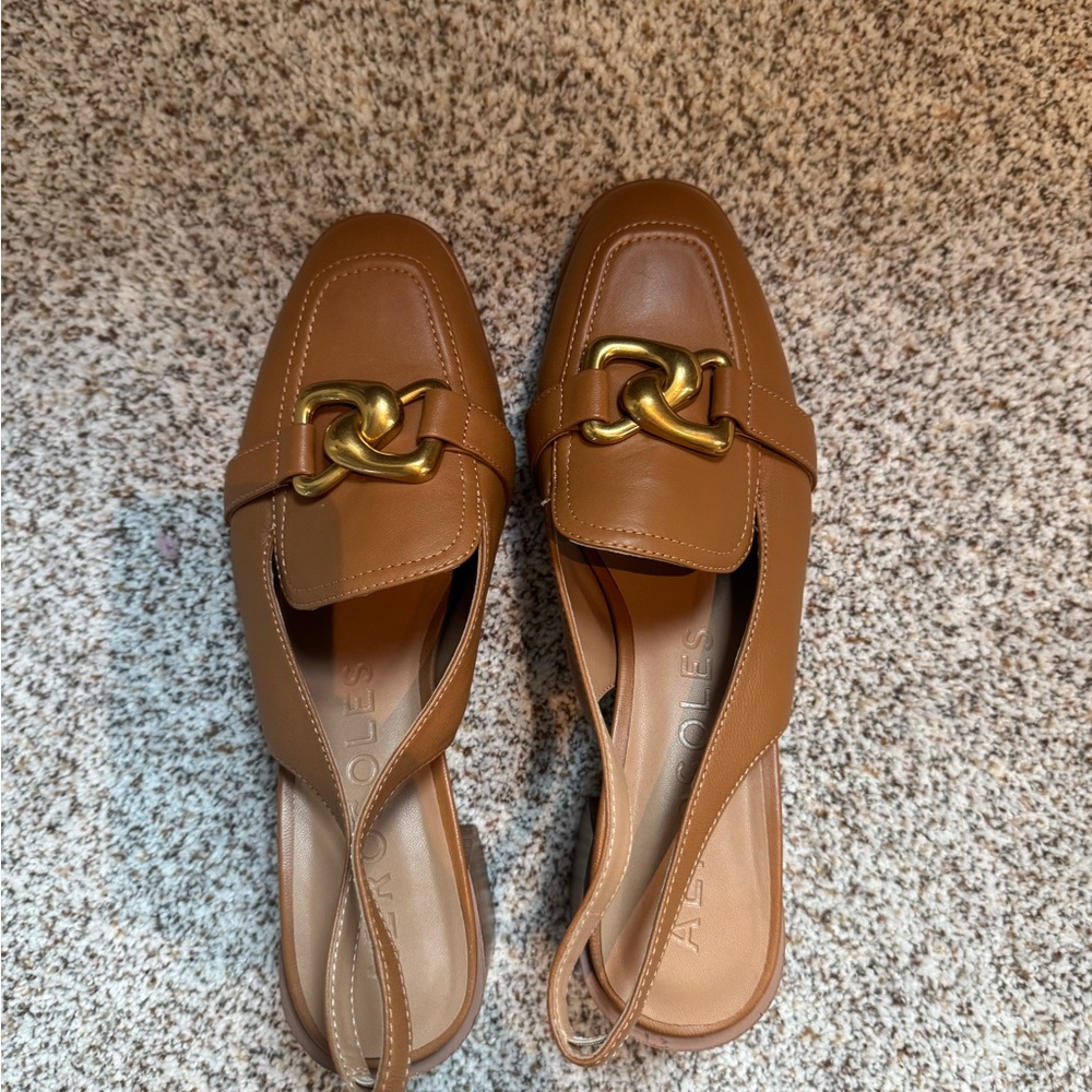 AEROSOLES Women's Brown Loafers with Gold Accent
